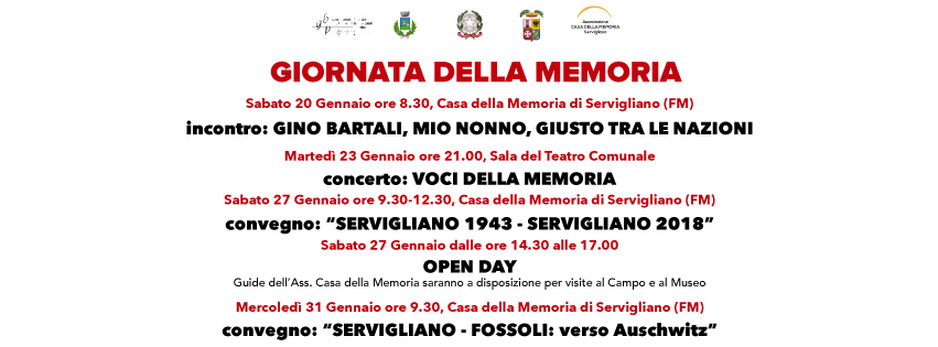 Giornata della Memoria 2018 – programma